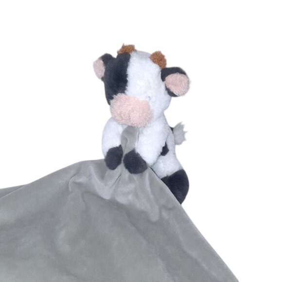 Mud Pie Cow Moo Moo Gray With Sound Lovey Security Blanket 14" X 13" - Picture 3 of 8